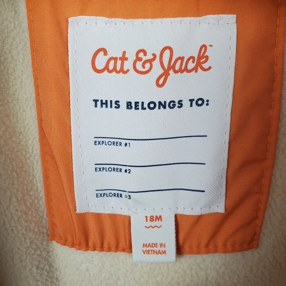 Toddler Cat & Jack Orange Jacket. 18 Mo.